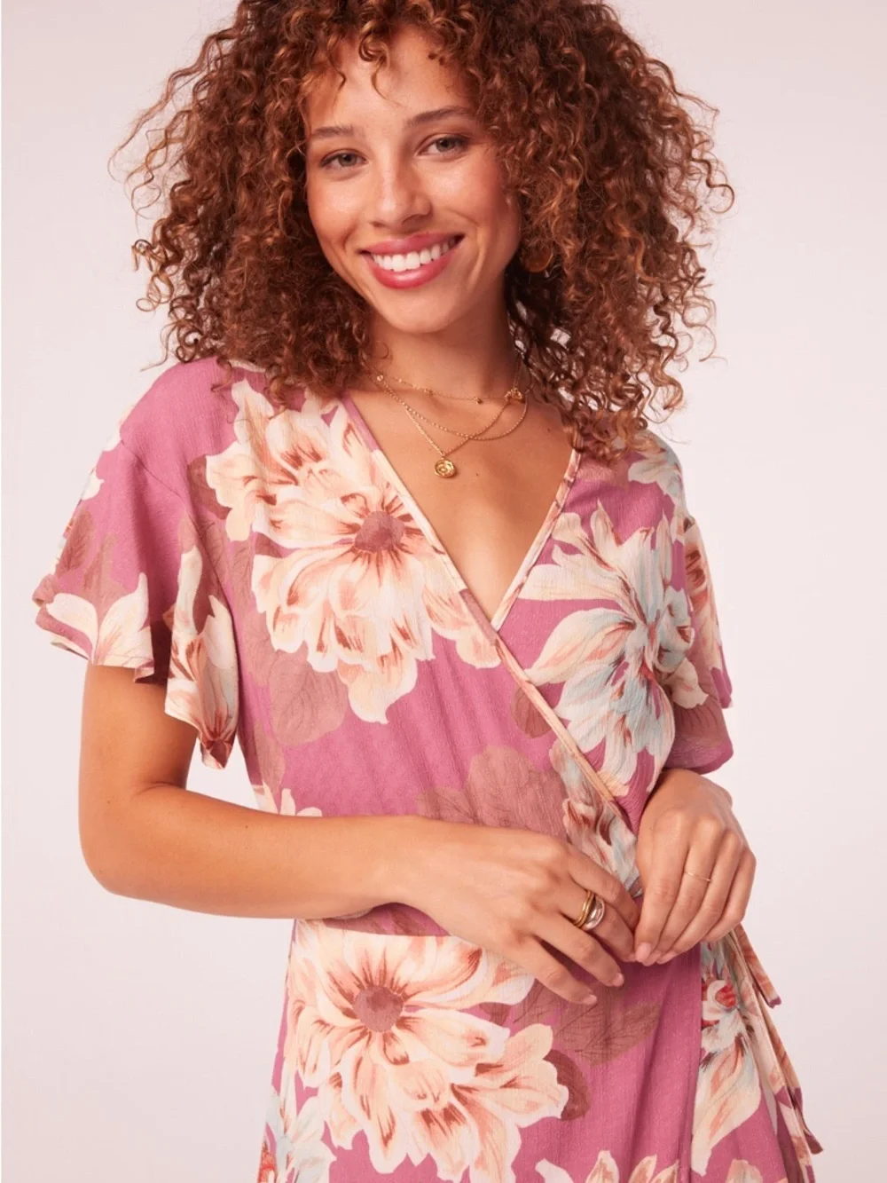 Blossom Wrap Maxi Dress in Dusty Rose - Picture 2 of 8